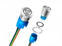 Drukknop (aan/uit) metaal IP65 waterdicht rond 16mm rood
